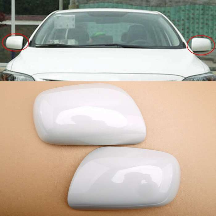 For Toyota Corolla 2007-2013 ABS White Side Rearview Mirror Cover Trim Replace