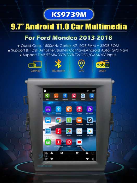 For Ford Mondeo 2013-2018 Bluetooth Car Radio Head Unit Android Navi GPS CarPlay