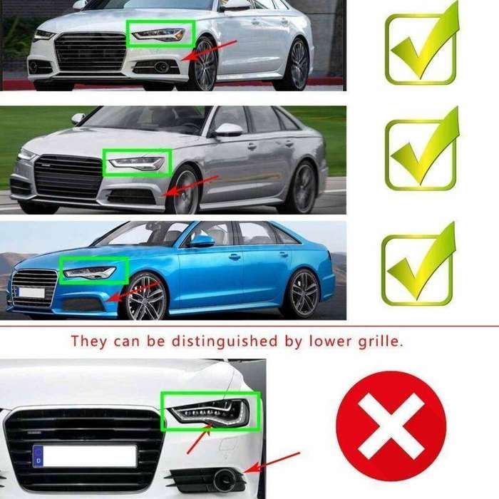 Pair Headlight Lens Cover Headlamp Lens Shell Fit For Audi A6 C7 2016-2018