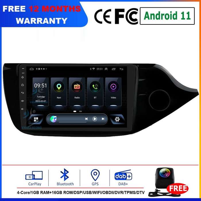 For Kia Ceed 2012-2016 Wifi Head Unit Car Radio GPS Sat Nav Andoid 12 DAB+Stereo