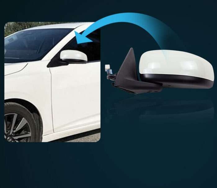 Side View Mirror Assy 3 Pins White Left For 06-11 Nissan Sentra Sylphy Bluebird