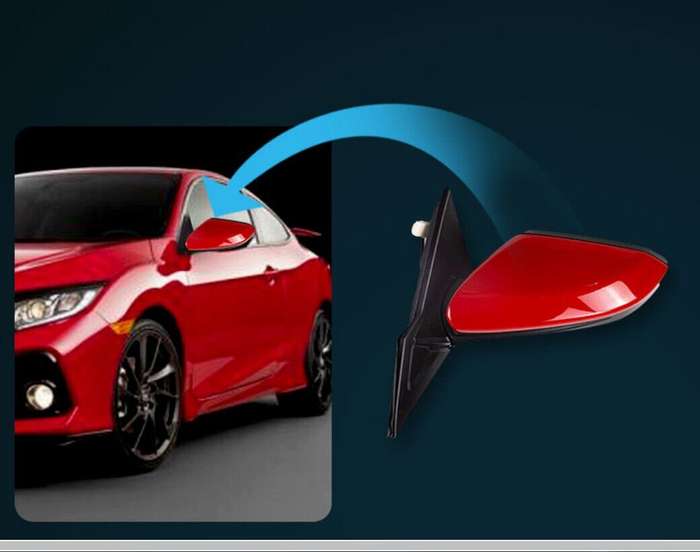 Side View Mirror Assembly 7 Pins Red Left Hot Sale For 2016-2020 Honda Civic