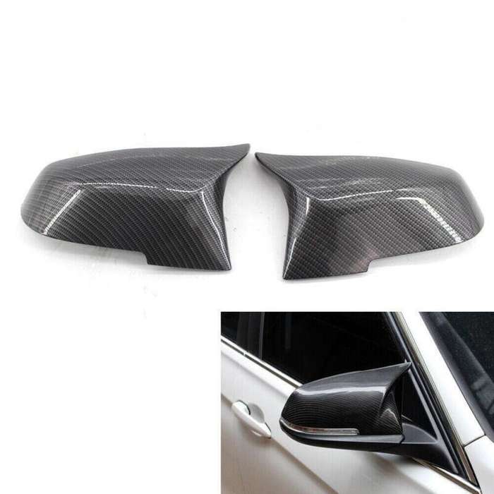 Pair of M3 Style Mirror Covers Carbon Fiber Fit for BMW F30 F32 13-17 Sedan