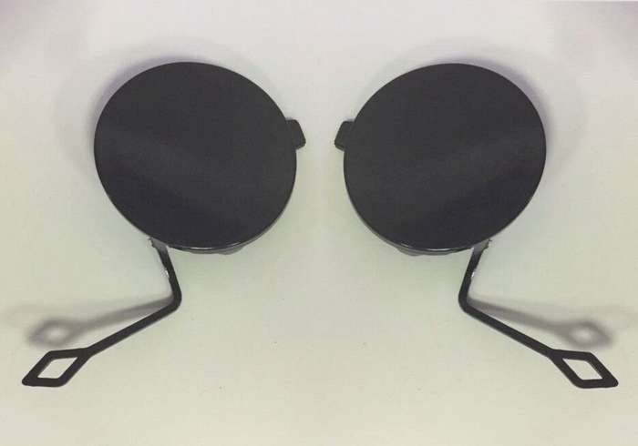 Pair Rear Bumper Tow Hook Eye Cover Cap for VW Touareg 2011-2014