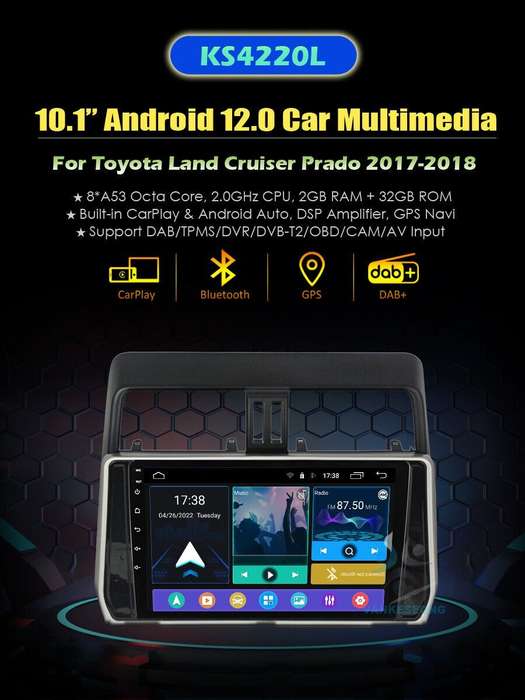 Android Auto Car Radio Stereo GPS SatNav for Toyota Land Cruiser Prado 2017 2018