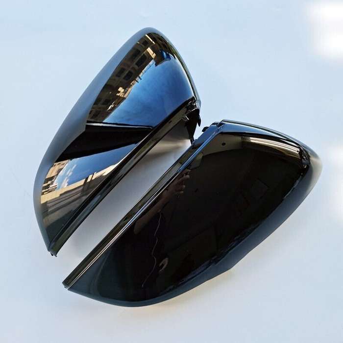 For 2021-2022 Audi A3 Side View Mirror Housing High Quality Glossy Black 2 Pcs