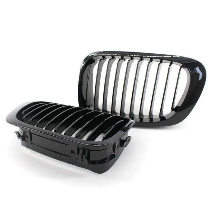 Gloss Black Grill Front Center Kidney Grilles For BMW E46 2 Door Coupe 1999-2002