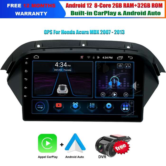 9" Android 12 DAB+Radio GPS Sat Nav CarPlay For Honda Acura 2007-2013 Car Stereo