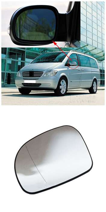Side View Mirror Glass Heating Left Part 1PC For 2003-2010 Mercedes-Benz Viano