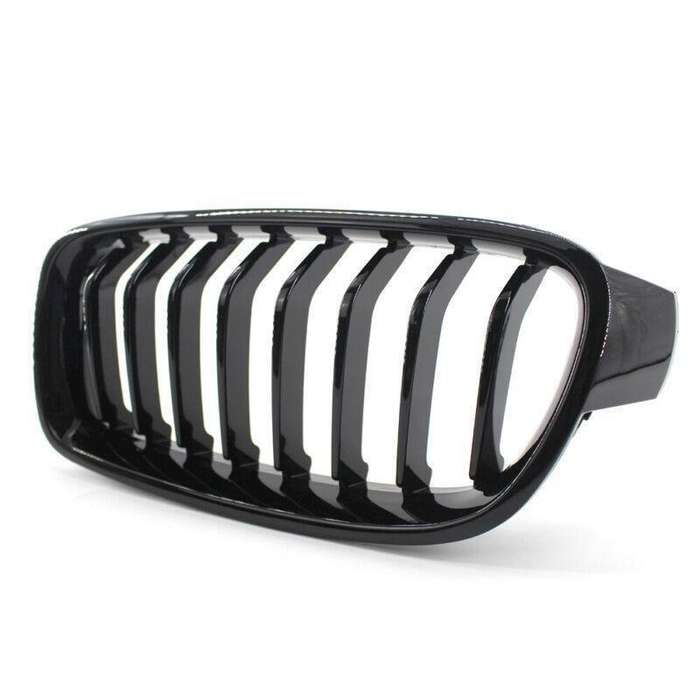 2X/Set Shiny Black 8 Slat Front Grille fit for BMW F30 F31 Sedan Wagon 2012-2017