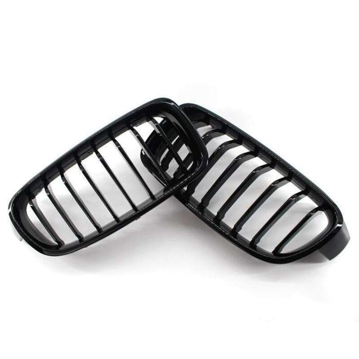 2X/Set Shiny Black 8 Slat Front Grille fit for BMW F30 F31 Sedan Wagon 2012-2017