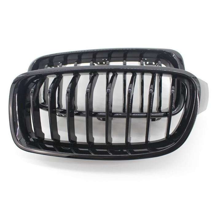 2X/Set Shiny Black 8 Slat Front Grille fit for BMW F30 F31 Sedan Wagon 2012-2017