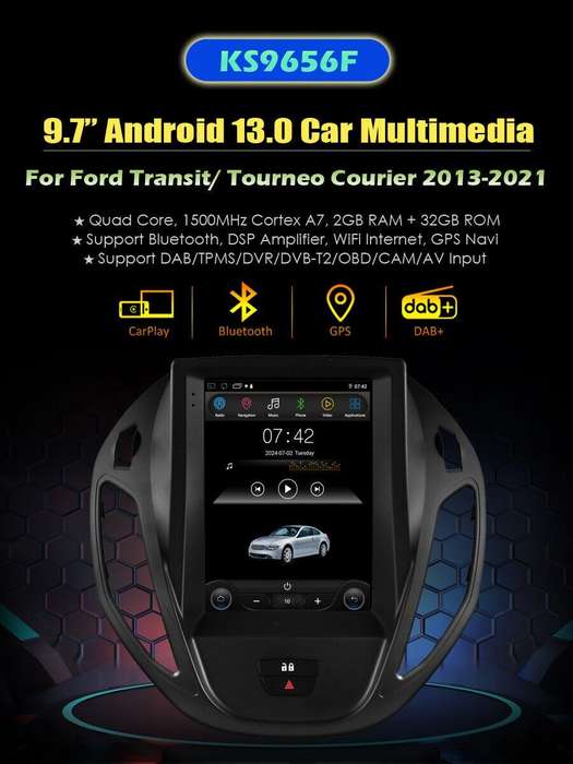 For Ford B-MaX Transit Tourneo 2013-2021 Car Stereo DAB+ Radio Navi Android Auto