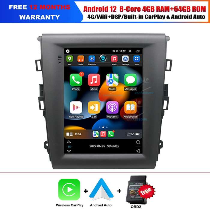 9.7" For 2013-2017 Ford Mondeo V CarPlay Android Auto Head Unit FM Radio GPS Nav