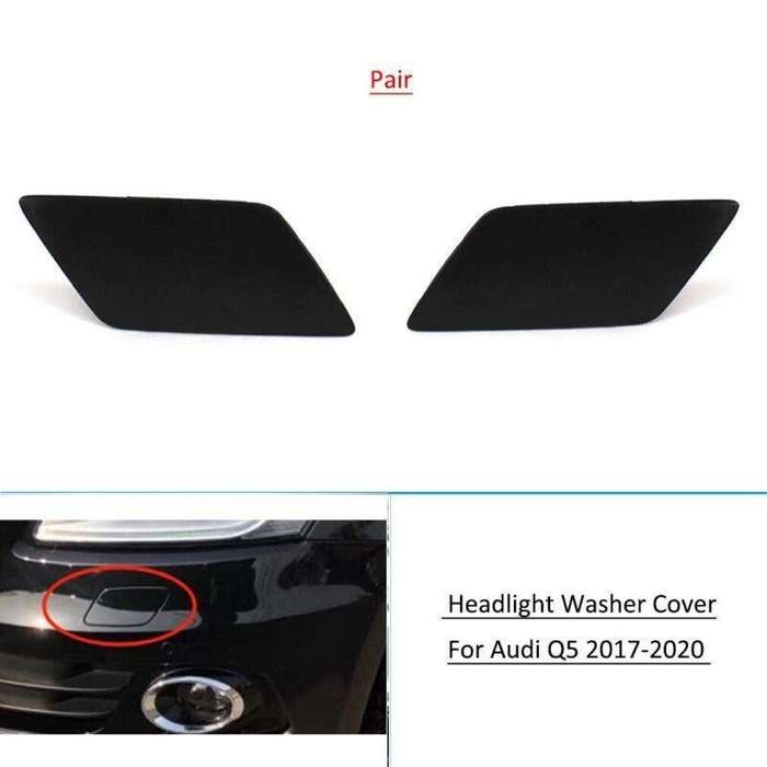 Front Bumper Headlight Washer Cover Cap For Audi Q5 2017-2020 Pair