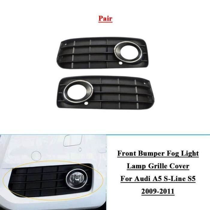 2x Front Bumper Fog Light Grille Covers For Audi A5 S-Line S5 2009-2011 LR