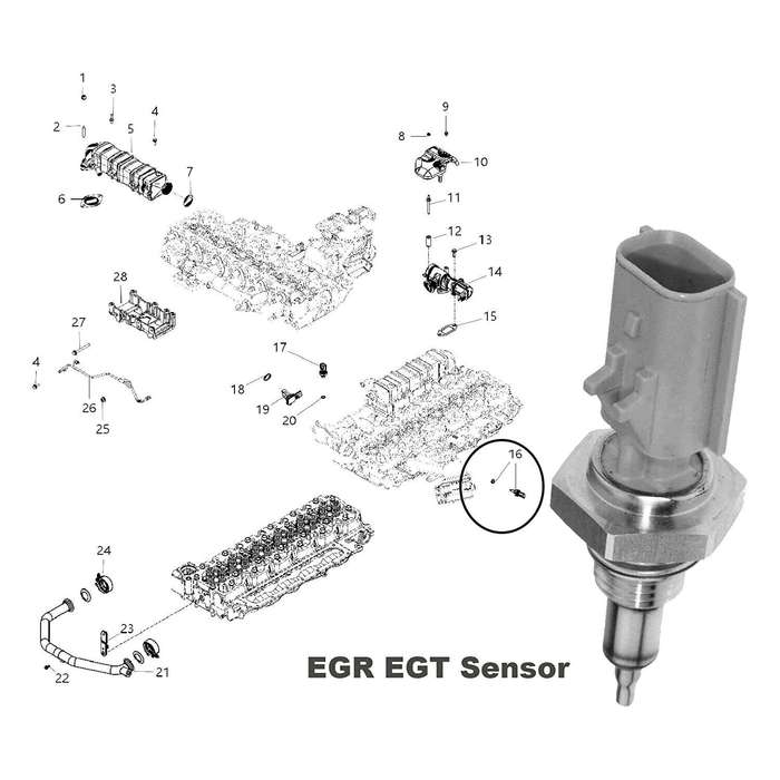 68002440AA EGR EGT Sensor for Cummins Dodge Ram 2500 3500 6.7L Diesel 2007-2011