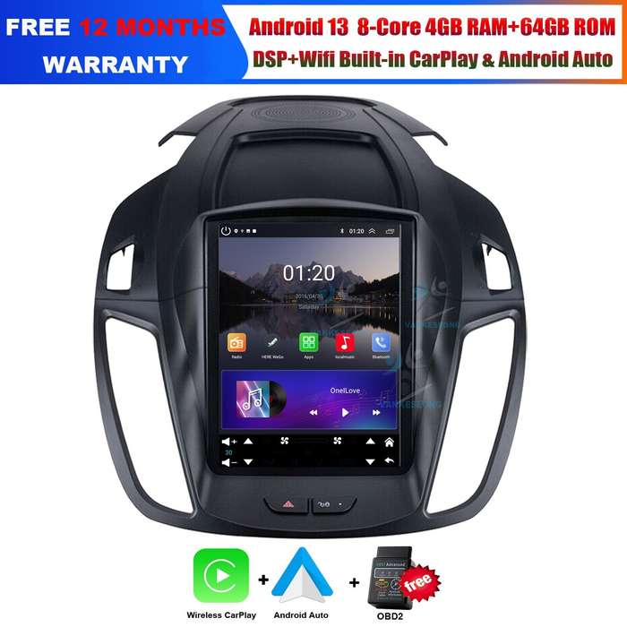 9.7" 64GB CarPay Radio DAB+For Ford Kuga Escape 2013-2018 Android 13 GPS Sat Nav