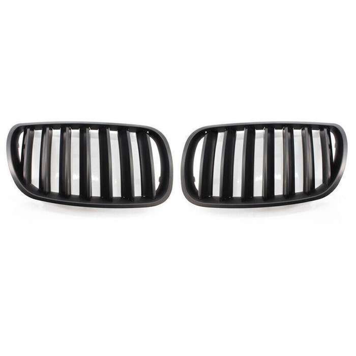 Pair ABS Matte Black Front Kidney Hood Grille Grill For BMW E83 X3 LCI 07-10