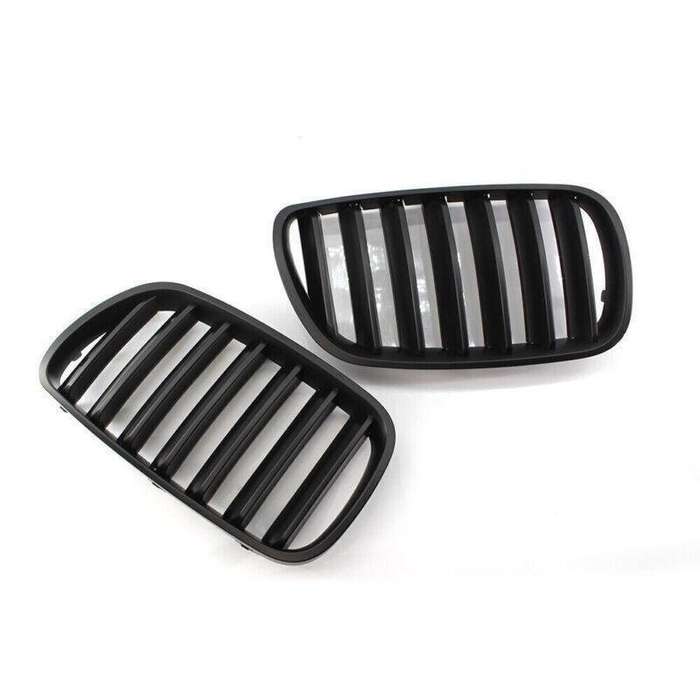 Pair ABS Matte Black Front Kidney Hood Grille Grill For BMW E83 X3 LCI 07-10
