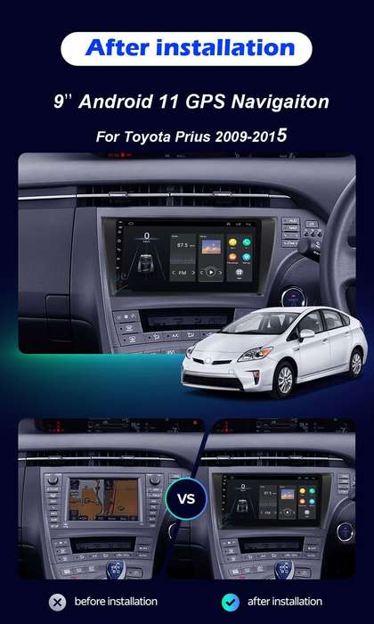 9"Android 11 GPS Sat Nav for Toyota Prius 2009-2015 CarPlay Stereo DAB+Radio USB