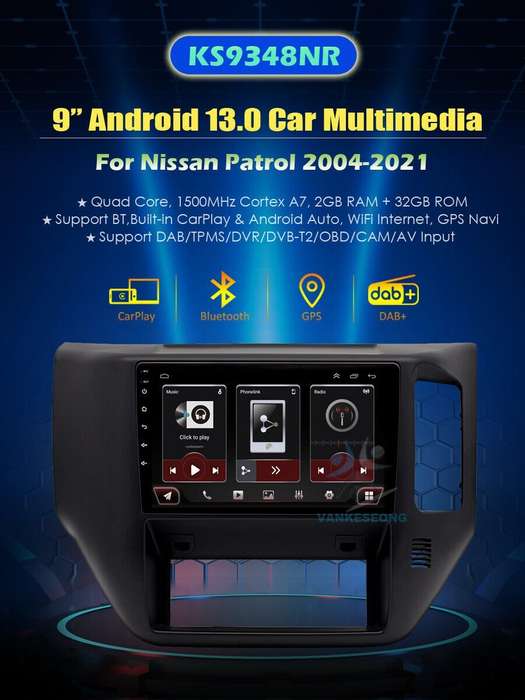 9" Android13 Car Radio Stereo DAB GPS Sat Nav bt USB For Nissan Patrol 2004-2021