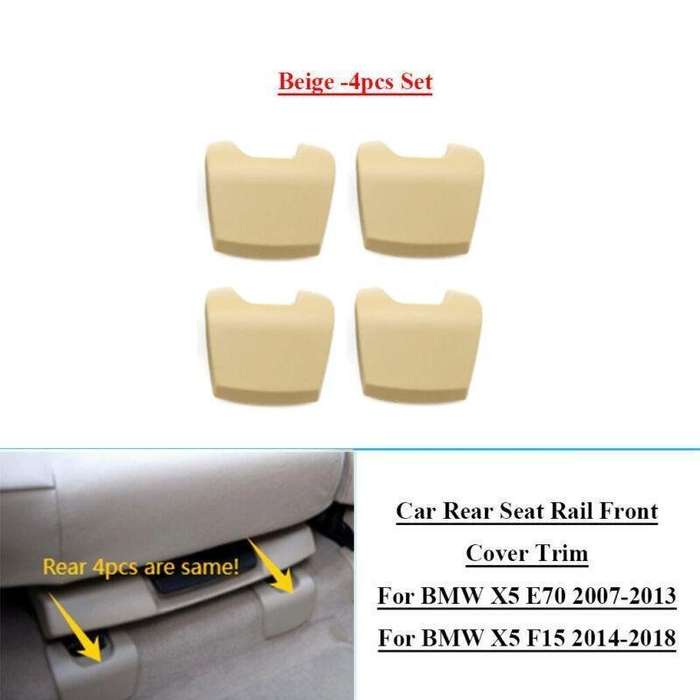 4x Car Rear Seat Rail Front Cover Trims For BMW X5 E70 07-13 X5 F15 14-18 Beige