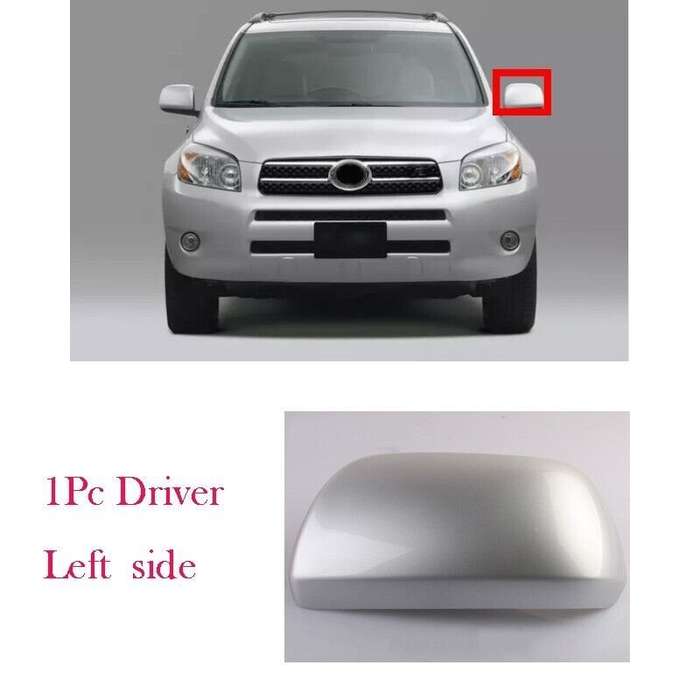 1Pc Left For Toyota RAV4 2006-2012 Side Mirror Housing Cover Cap Frame Silver