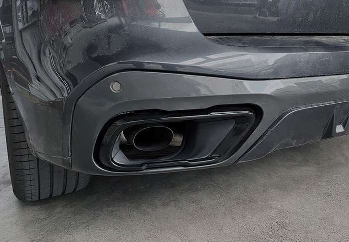 For BMW X5 X5 X6 G05 G06 G07 2019-23 Steel Black Exhaust Pipe Tip Cover Trim 2x