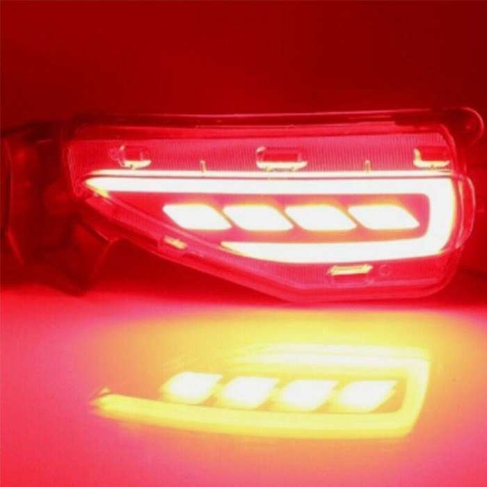 LED Rear Bumper Brake Tail Light Fog Lamp For Toyota Fortuner 2016-2021 Pair A