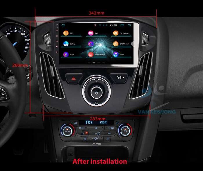 9" 8-Core Android Head Unit Car Radio Sat Navi CarPlay for Ford Focus 2012-2017