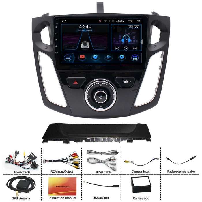 9" 8-Core Android Head Unit Car Radio Sat Navi CarPlay for Ford Focus 2012-2017