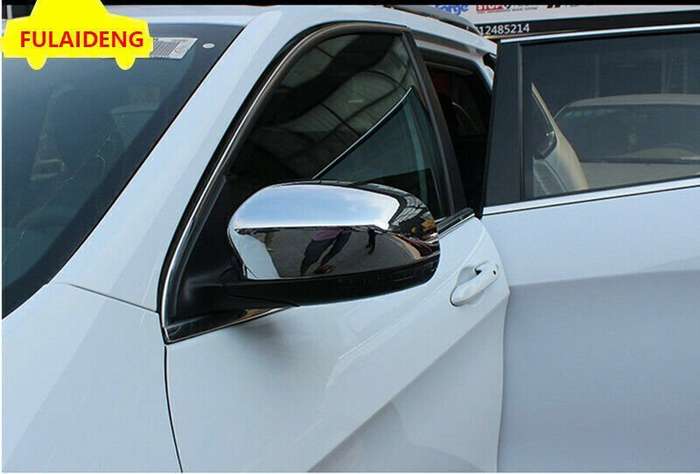 2P For Jeep Cherokee 2014-2021 Chrome Side Door Rearview Mirror Decor Cover Trim