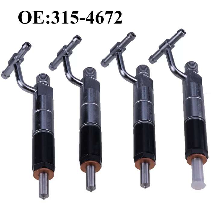 4 Pcs Fuel Injector Compatible Caterpillar Loader 236B3 236B2 w/ Engine 3044C/