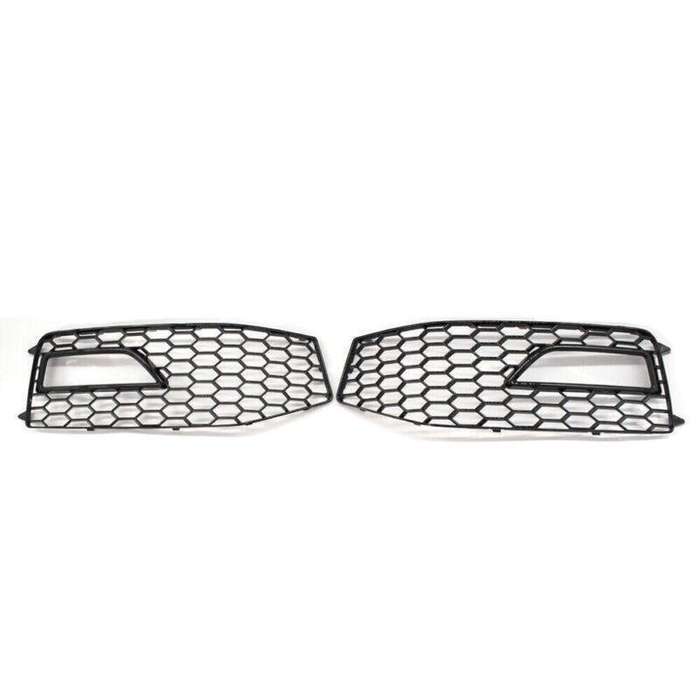 Shiny Black Front Bumper Fog Lights Grilles For Audi A4 S-Line S4 B8.5 13 - 15