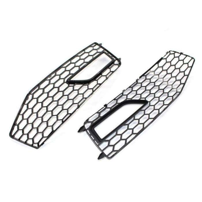 Shiny Black Front Bumper Fog Lights Grilles For Audi A4 S-Line S4 B8.5 13 - 15
