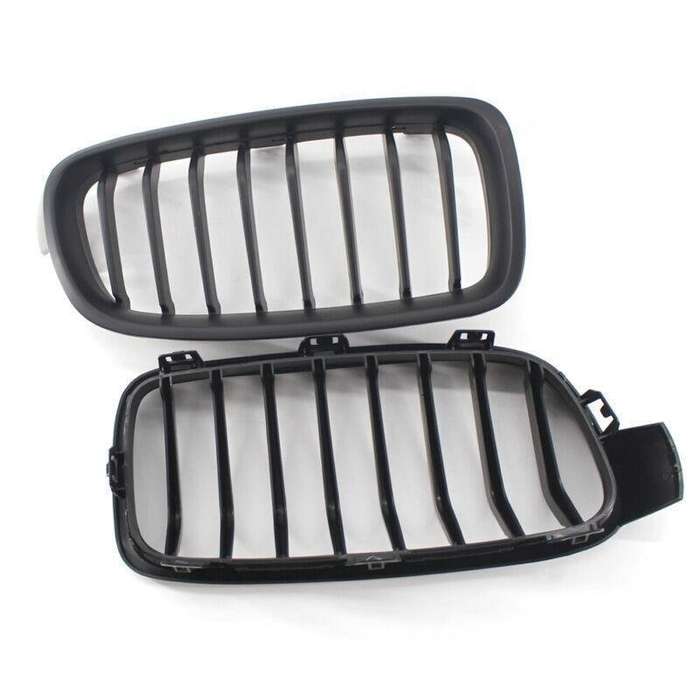 2X/Set Flat Black 8 Slat Front Grille Fits for BMW F30 F31 Sedan Wagon 2012-2017