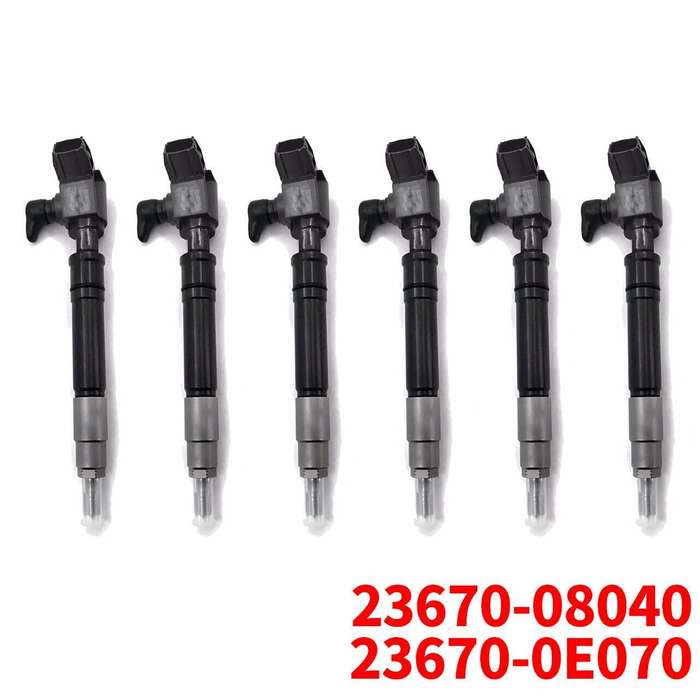 6X Fuel Injector 23670-08040 23670-0E070 compatible with Toyota Hiace Hilux 2.5D