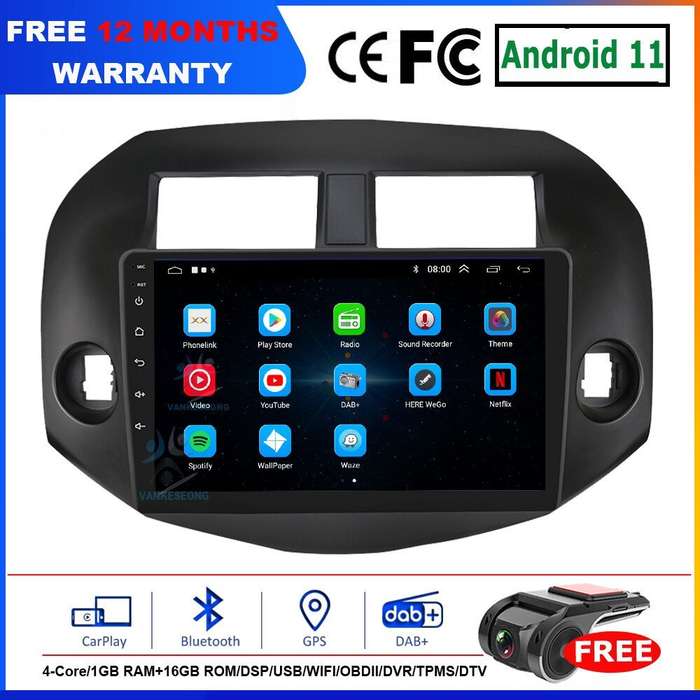 for Toyota RAV4 2006-2012 Android Head Unit GPS Navigaiton BT Wifi Car Radio DAB
