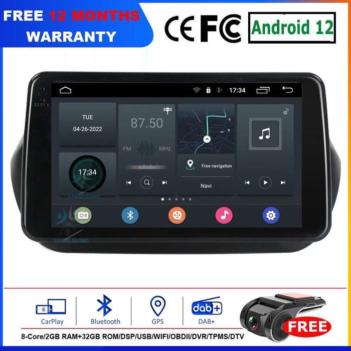 32GB 9"Android 12 CarPlay Head Unit Car Radio GPS Sat For Citroen Nemo 2008-2017