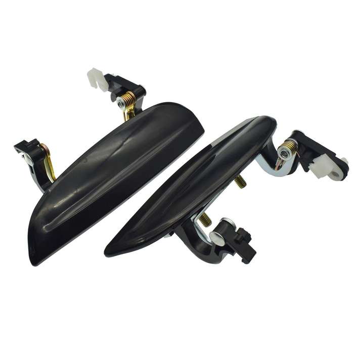 Front Left &amp; Right Exterior Outside Door Handles Black Pair For 2003-05 Kia Rio