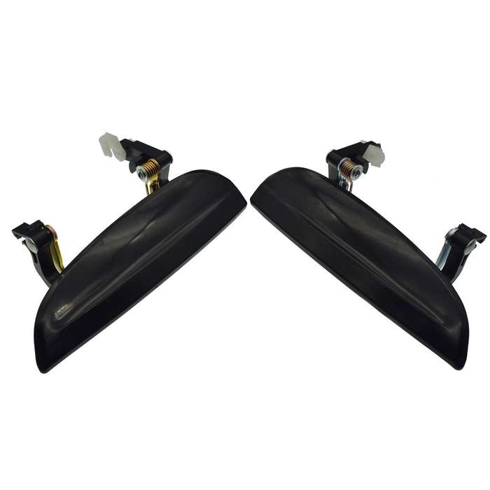 Front Left &amp; Right Exterior Outside Door Handles Black Pair For 2003-05 Kia Rio
