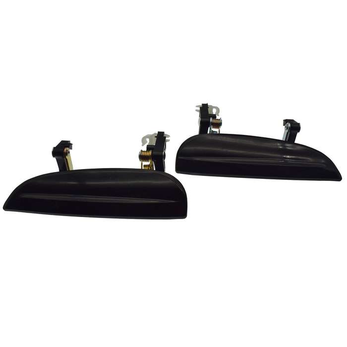 Front Left &amp; Right Exterior Outside Door Handles Black Pair For 2003-05 Kia Rio