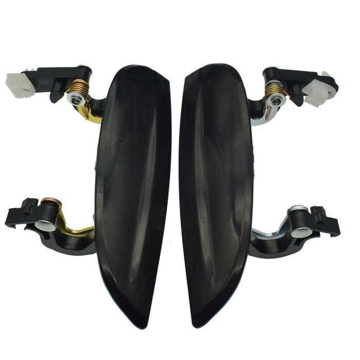Front Left &amp; Right Exterior Outside Door Handles Black Pair For 2003-05 Kia Rio