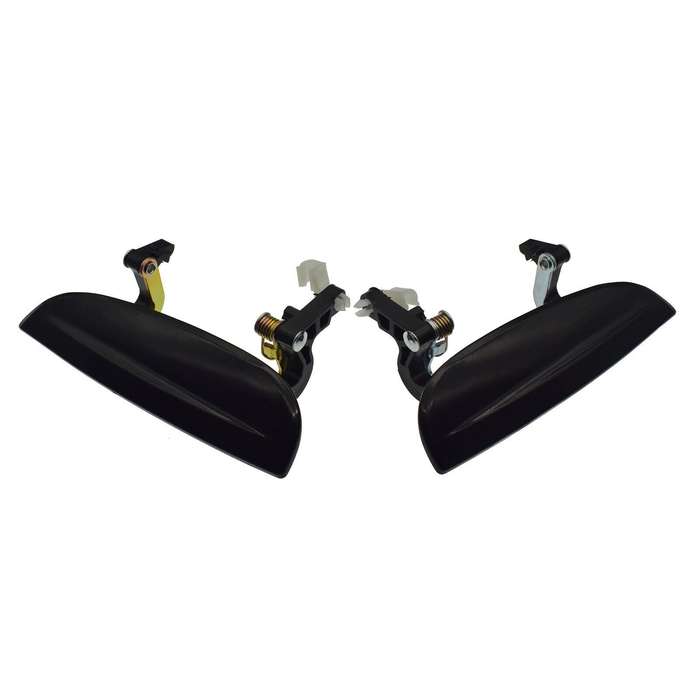 Front Left &amp; Right Exterior Outside Door Handles Black Pair For 2003-05 Kia Rio