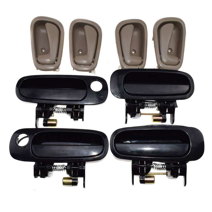 Black Outside Beige Inside Door Handle For Toyota Corolla 1998-2003 8Pcs