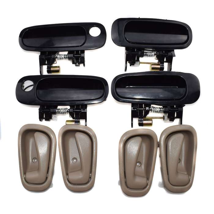 Black Outside Beige Inside Door Handle For Toyota Corolla 1998-2003 8Pcs