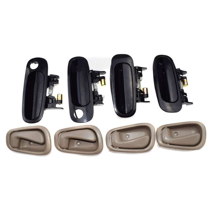 Black Outside Beige Inside Door Handle For Toyota Corolla 1998-2003 8Pcs