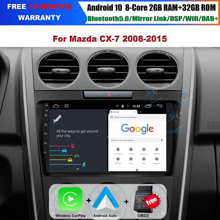 For Mazda CX-7 2007-2015 CarPlay Android Autoradio GPS Navigation BT DAB DSP OBD