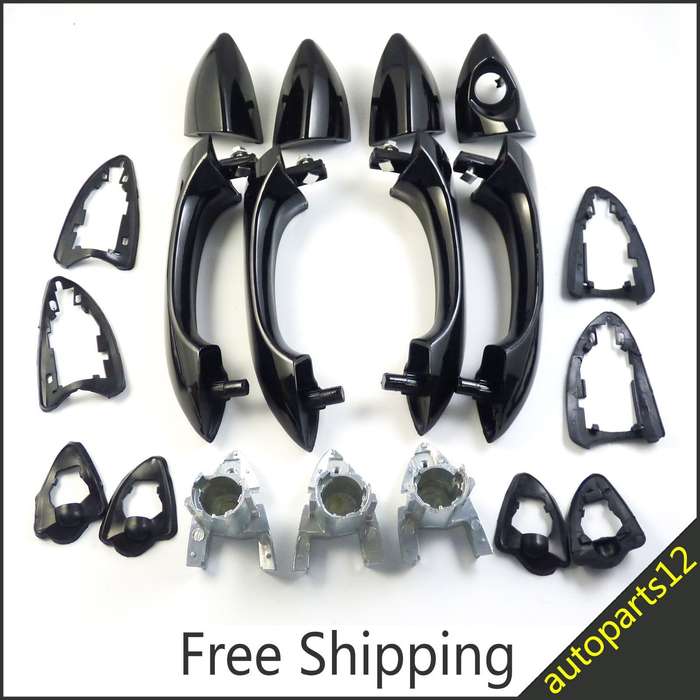 4Pcs Black Outside Door Handle Front Rear Left Right 51218257737 For Bmw X5 E53